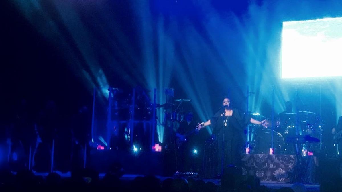 Grammy award winning R&B singer Jill Scott performs in front of a packed house at the Arvest Bank Theatre at The Midland on July 6. The concert, one leg of a 17 date summer tour Scott has undertaken, was her first headlining stop in Kansas City since 2008.