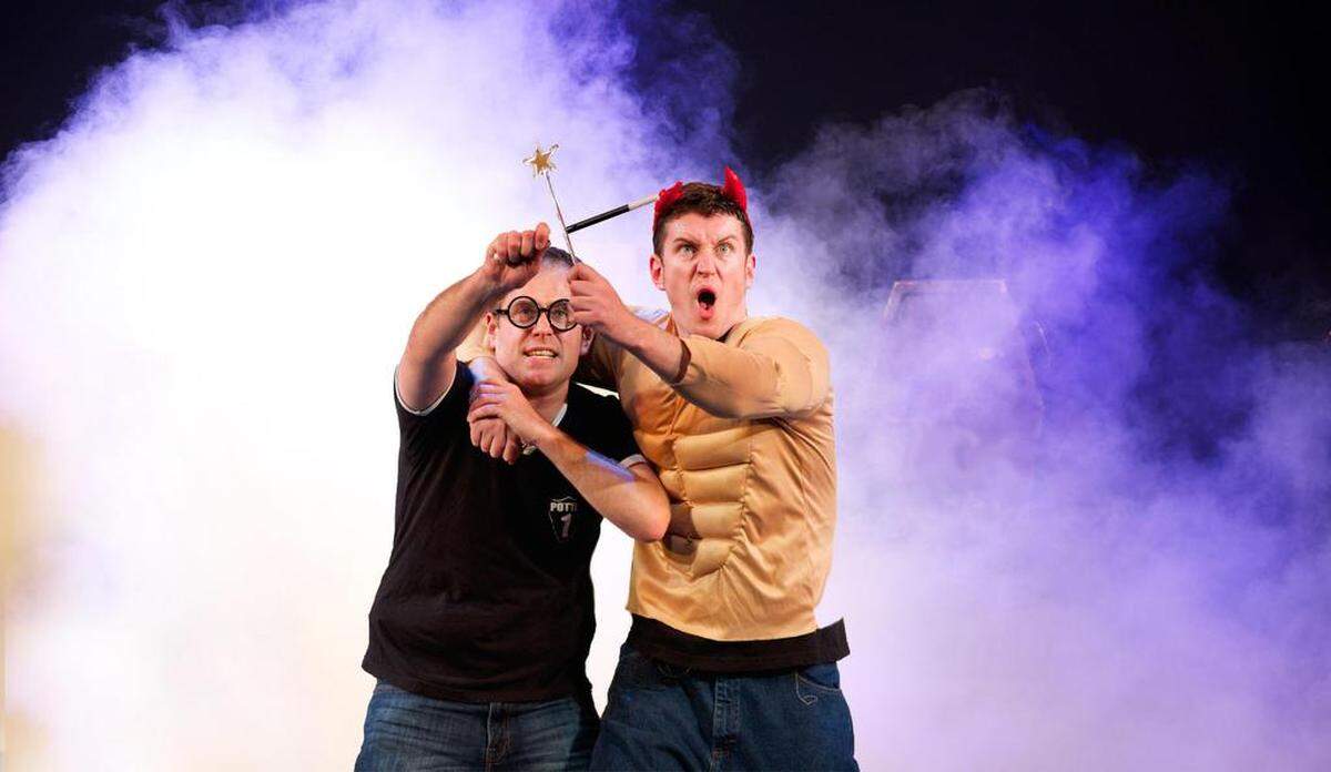 Jefferson Turner (left) and Daniel Clarkson condense all the Harry Potter books into “Potted Potter.”