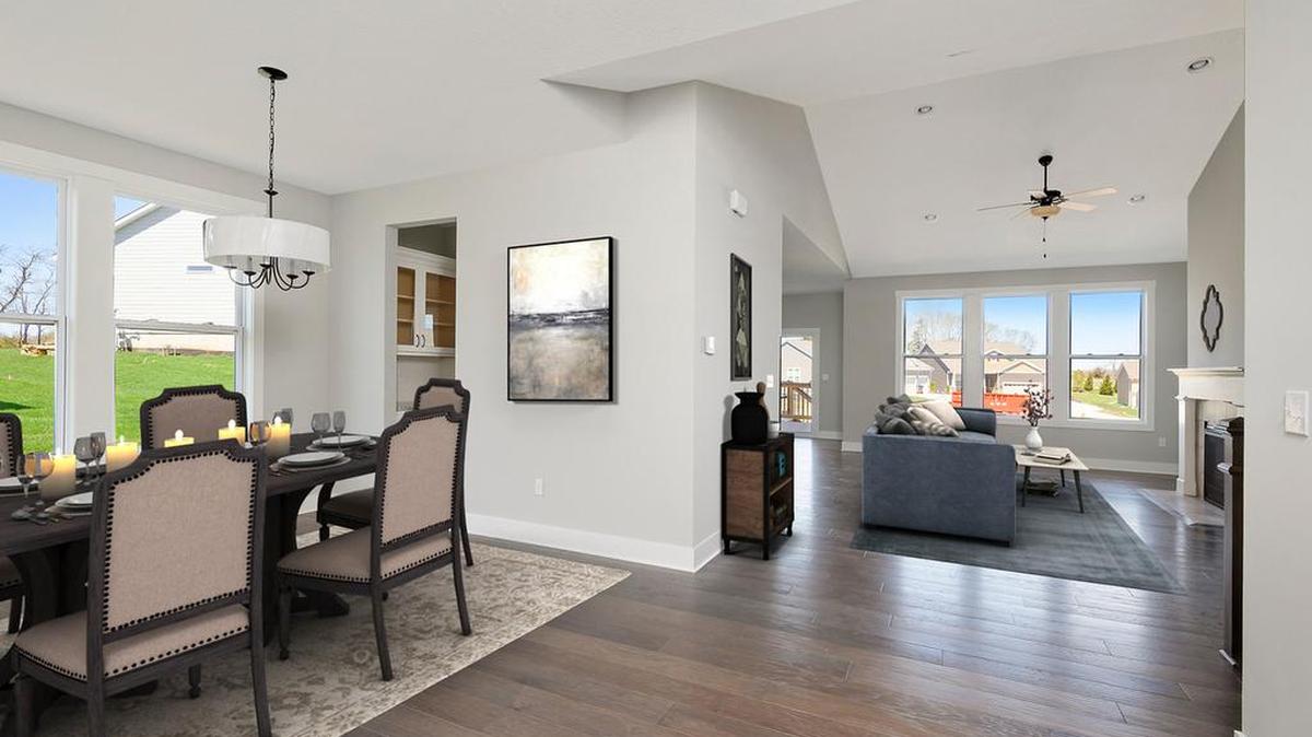 Several move-in ready homes are available at Huntford in Olathe. Choose from two-story and reverse 1½-story floor plans priced from the upper $300,000s.