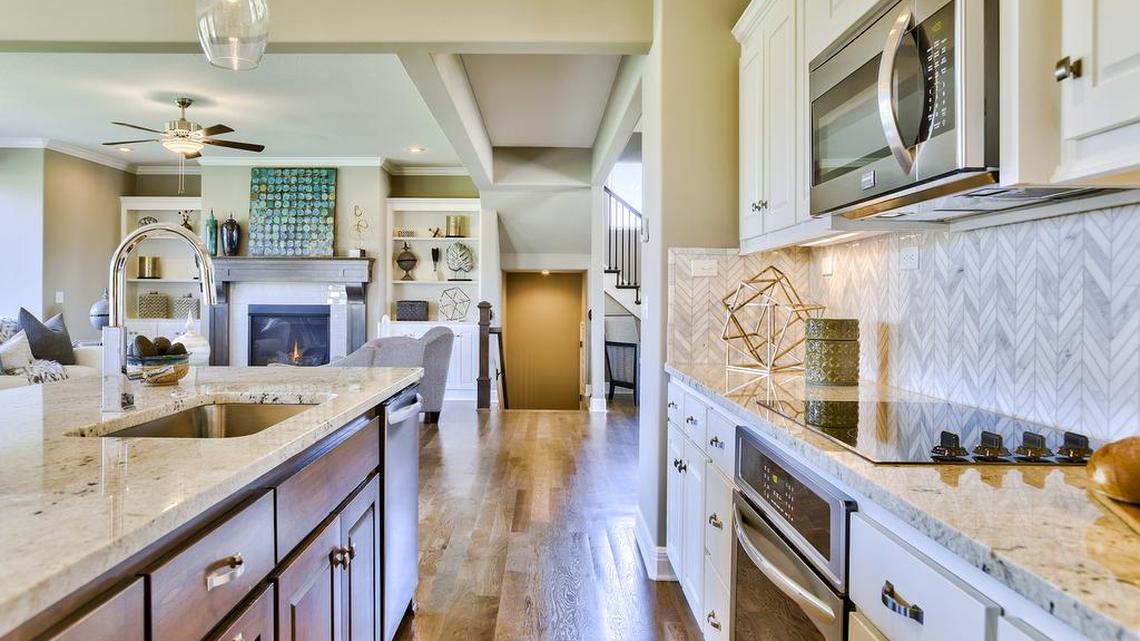 The Irving II is being showcased in Hills of Forest Creek in Shawnee during the Fall Parade. The two-story home with a seamless, open floor plan features a large gourmet kitchen, walk-in pantry and separate dining room.