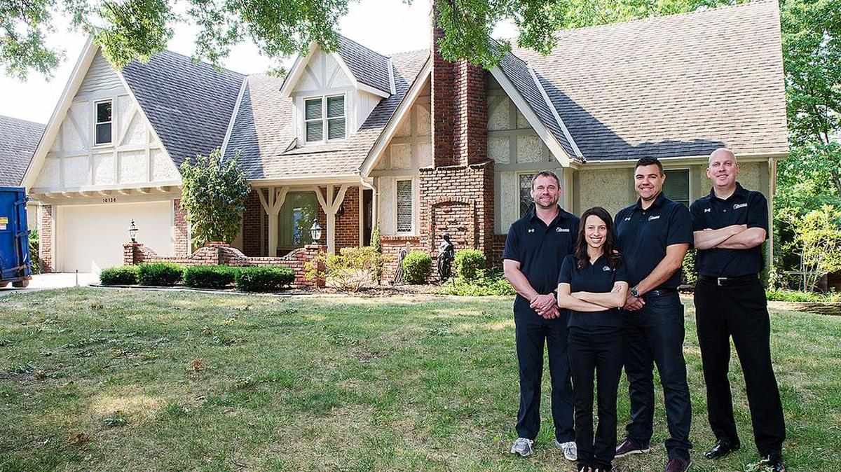 The House Buyers KC team recently helped an Overland Park homeowner who needed to sell but encountered some foundation and roof issues. After a speedy closing, the House Buyers KC team has started repairs and updates to the home (pictured).