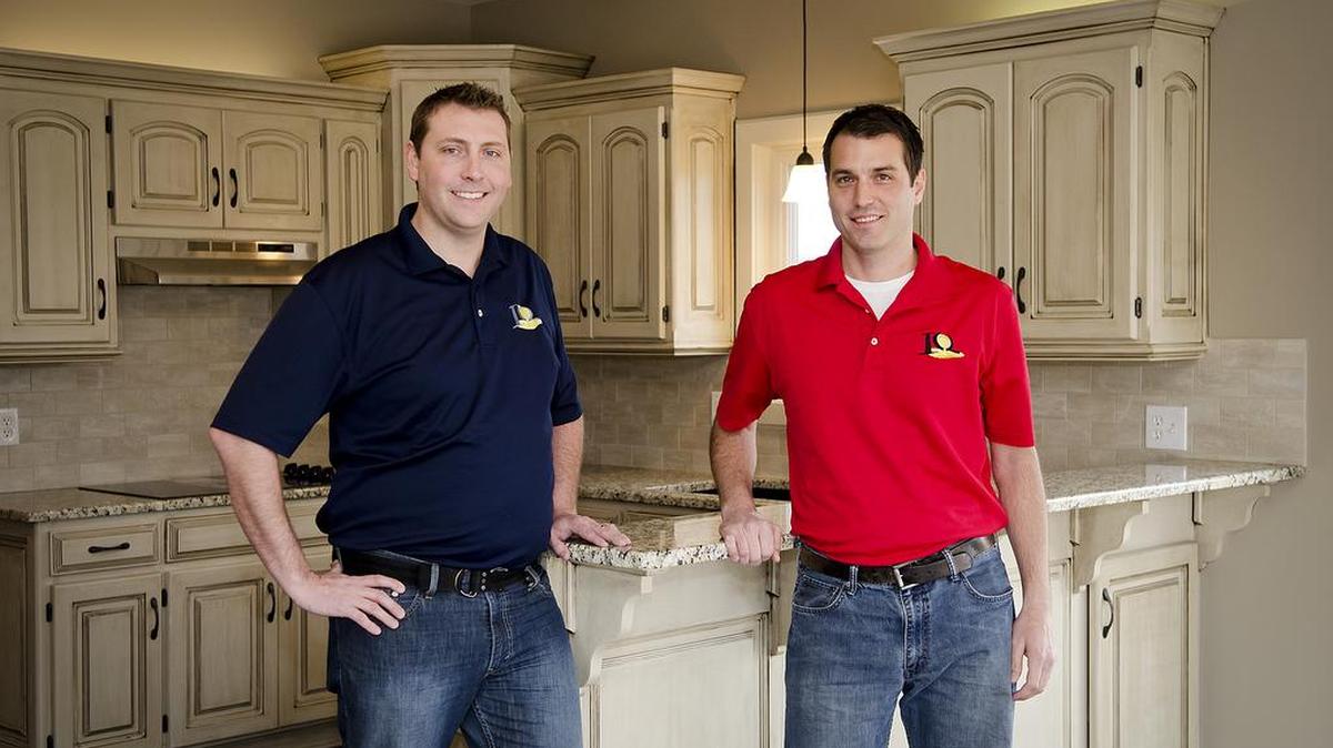 Brandon Logan, left, and Brett Shelton, owners of KC Property Guys, buy homes in any condition for cash, then renovate and resell them.