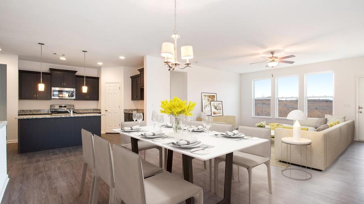 Brisk building and sales activity continues at Kensington Farms in Lee’s Summit. Prospective buyers can choose from nearly a dozen inventory homes that will be complete in March, including a mix of ranch and two-story floor plans.