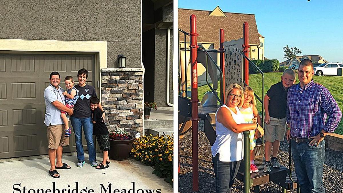 The Link family and the Cox family were attracted to Stonebridge Meadows and Stonebridge Trails, respectively, by friendly neighborhoods and children playing outside.