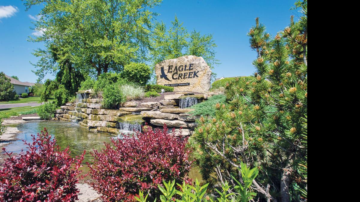 
Monuments with cascading waterfalls and generous landscaping greet residents at both entrances to Eagle Creek.
