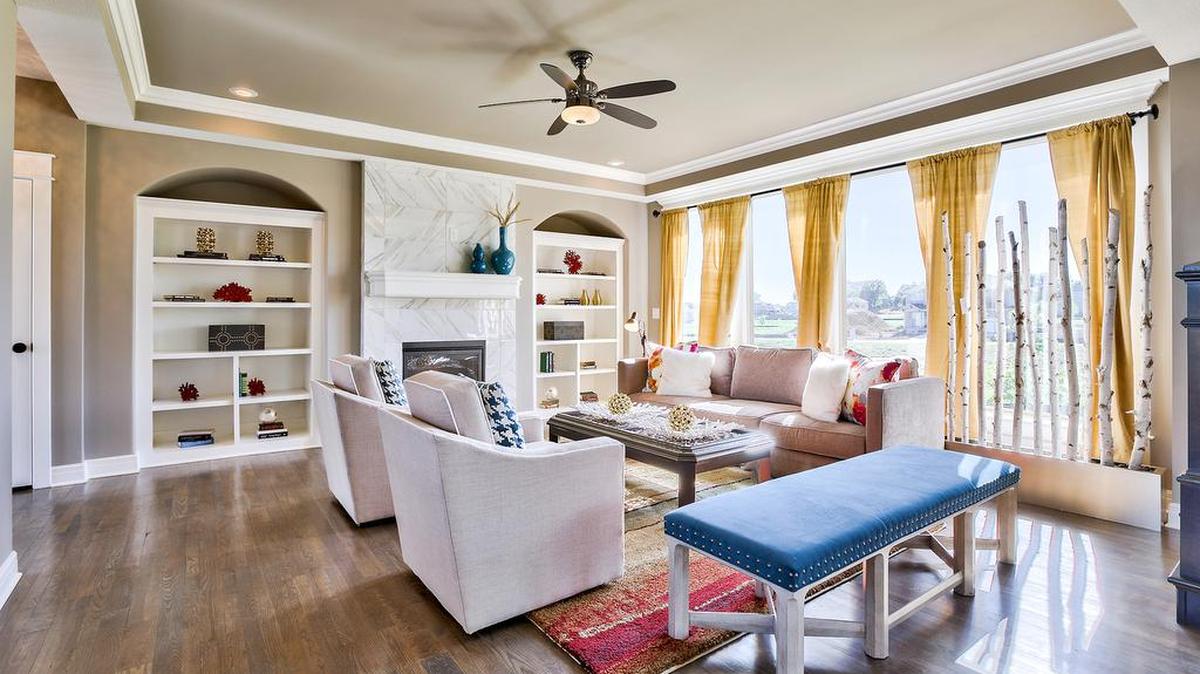 Although this specific rendition of the Madison isn’t on the Fall Parade, the popular Rodrock Homes floor plan is available to be built in both Gleason Glen and Hills of Forest Creek. A beautiful great room is well-suited for casual gatherings and intimate evenings by the fireplace.