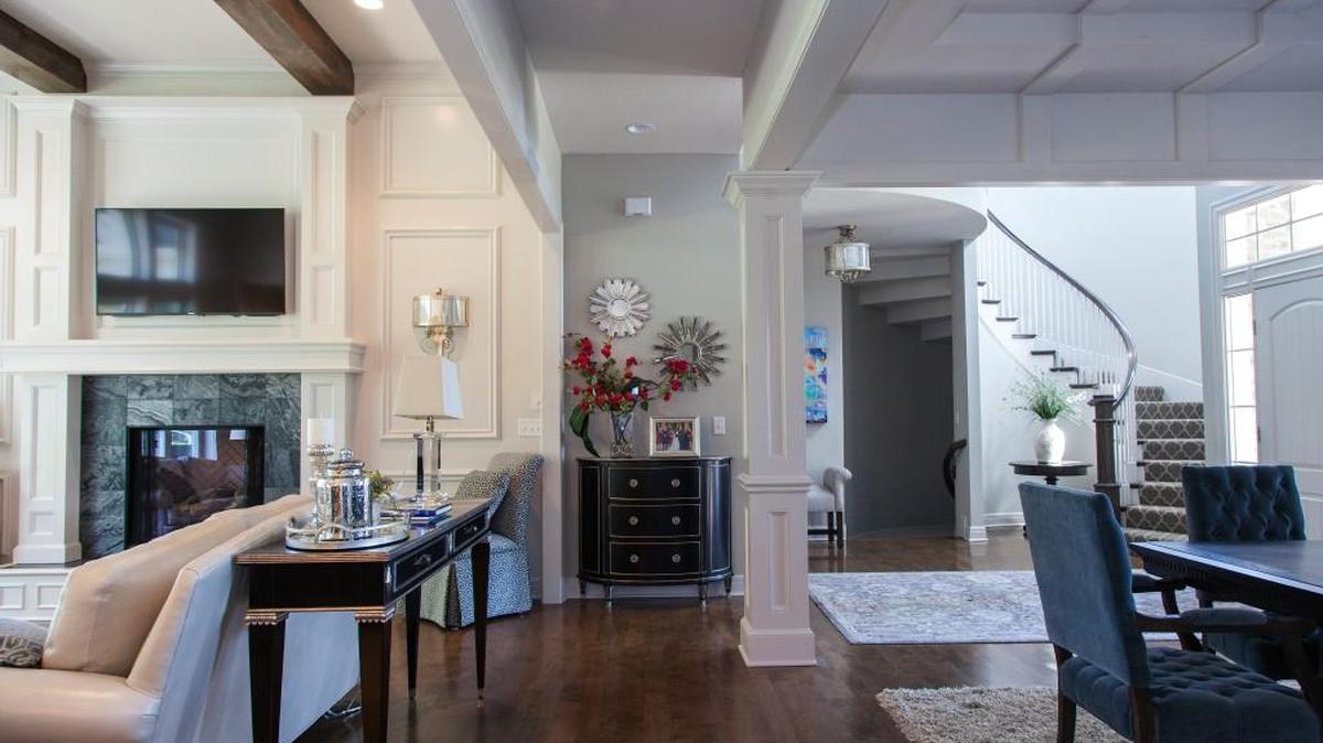 An open floor plan allows the many beautiful Madi Mali custom details to be enjoyed from any room.