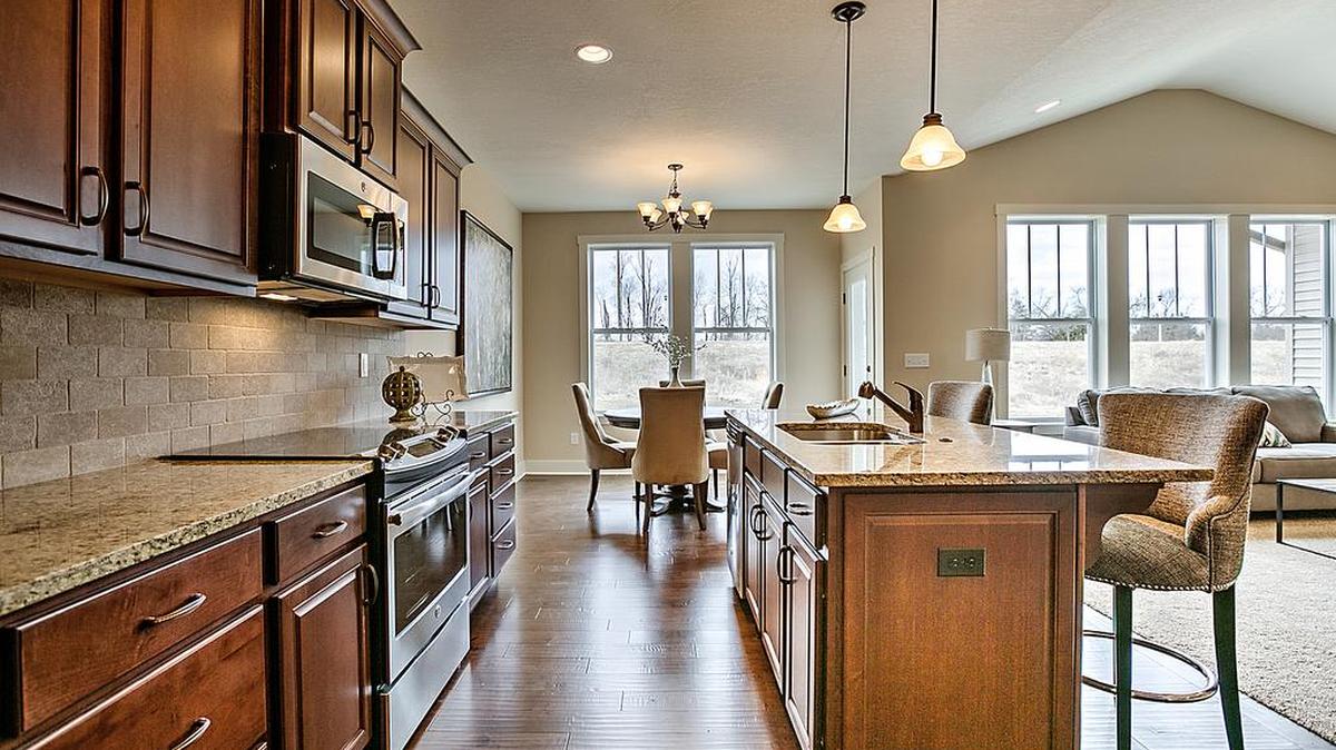 The Pecota ranch home pictured above is one of two homes available for immediate occupancy in Huntford, an Inspired Homes community located in Olathe. The ranch home includes three bedrooms, two bathrooms and is priced at $327,515.