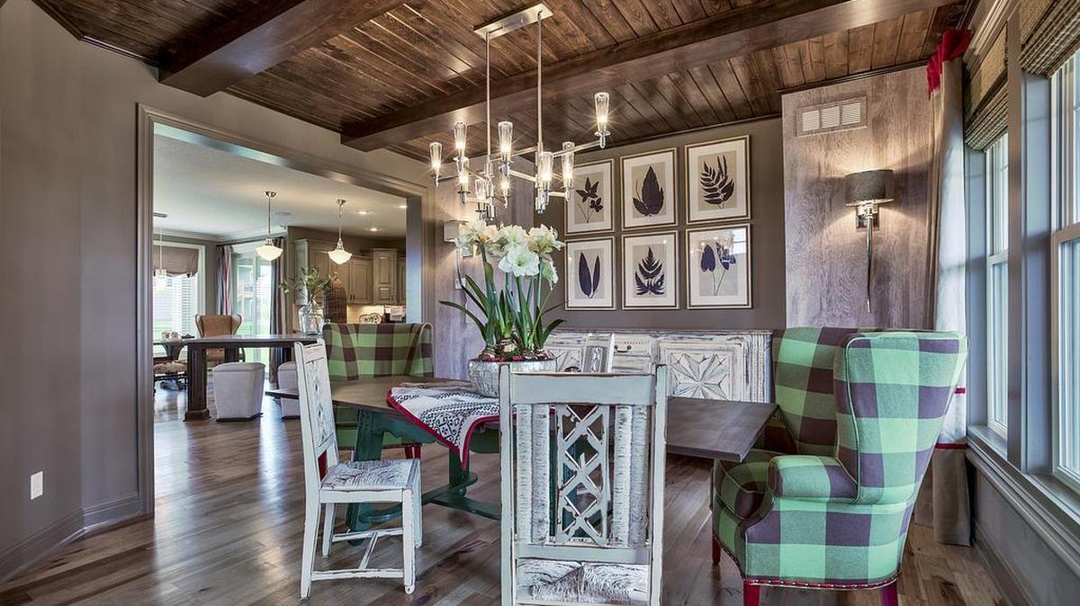 
The two-story, five-bedroom Hepton from Rodrock Homes boasts a seamless, open design, including a formal dining room perfect for intimate dinner parties and large holiday gatherings.

