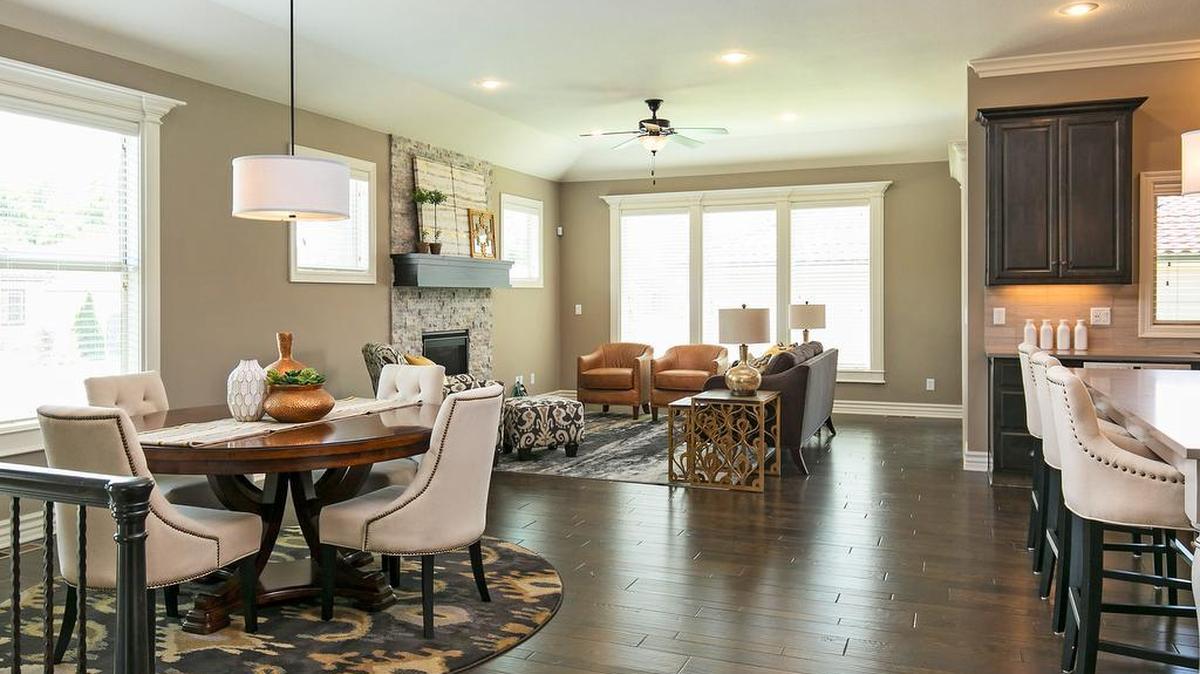 The open floor plan is designed to maximize the space with luxury finishes and custom elements.