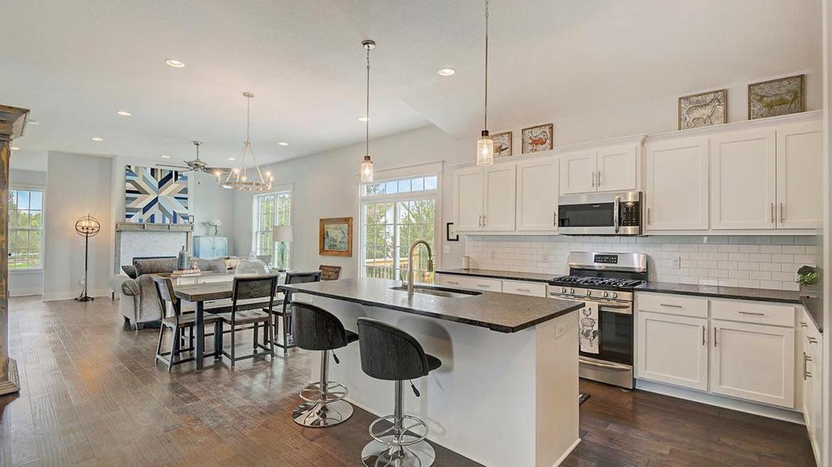 Beautiful amenities are available at many price points as shown by the kitchen in home #276, built by Hi Line Construction.