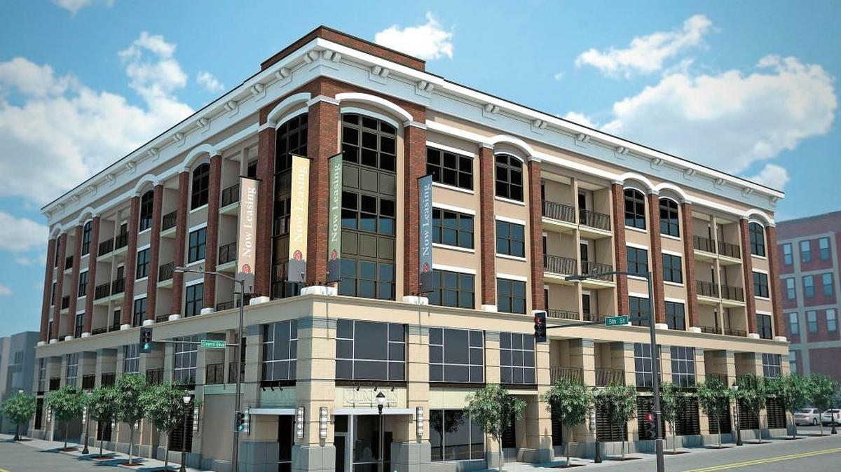 Centropolis on Grand, at 501 Grand Boulevard and just across the street from City Market, is under construction and will be completed in October. It will offer just 56 units, including 52 one-bedroom apartments and four two-bedroom units.