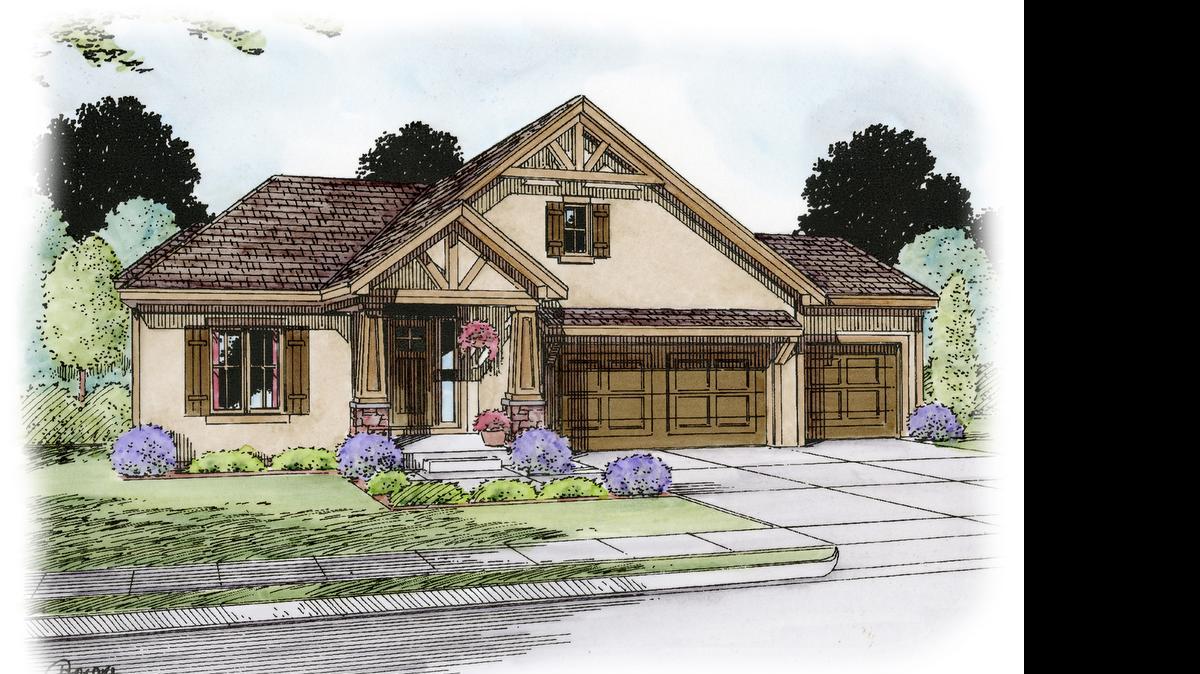 
The Gatewood Villas model home, at 11113 S. Montclaire Drive, is framed and under roof and is expected to be completed in December. This Woodside floor plan offers four bedrooms and three bathrooms, as well as a three-car garage and is priced at $479,950.
