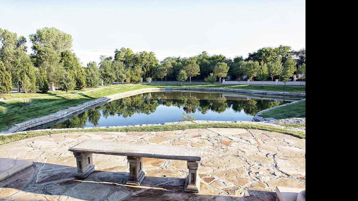 
This is the view from the covered front porch of the East Terrace Unit in Tuscany Piazza Townhomes. This reverse 1
1/2-story townhome will be completed in June by Tom French Homes.
