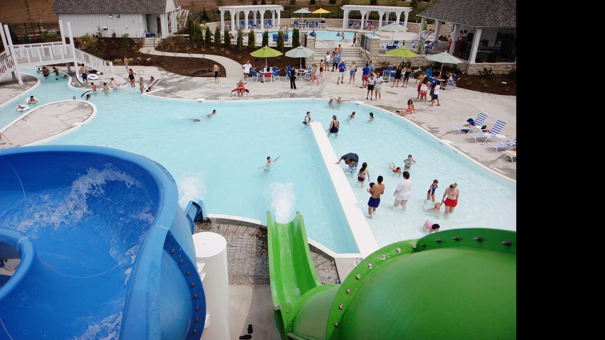 
Shoal Creek Valley’s $4 million family-friendly water park features a zero-entry pool and two huge water slides, lazy river, suntan island, splash park and ample open and covered seating. 

