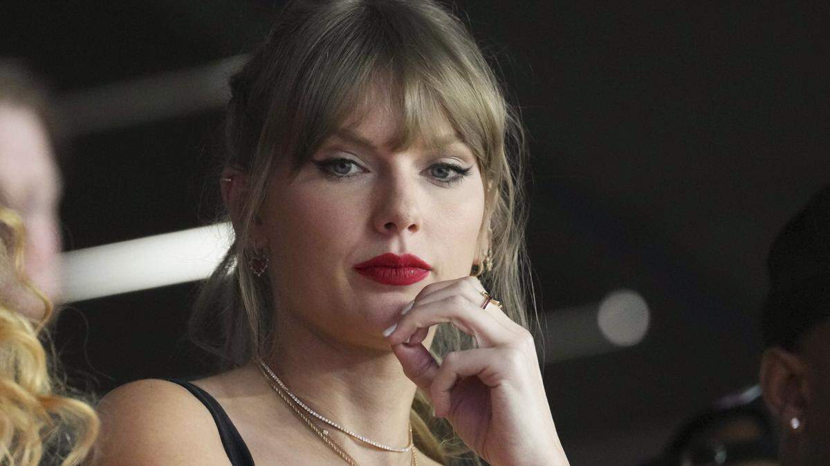 Taylor Swift, seen here at the Super Bowl in Las Vegas Feb. 11,donated $100,000 to the family of a Kansas City mass shooting victim.
