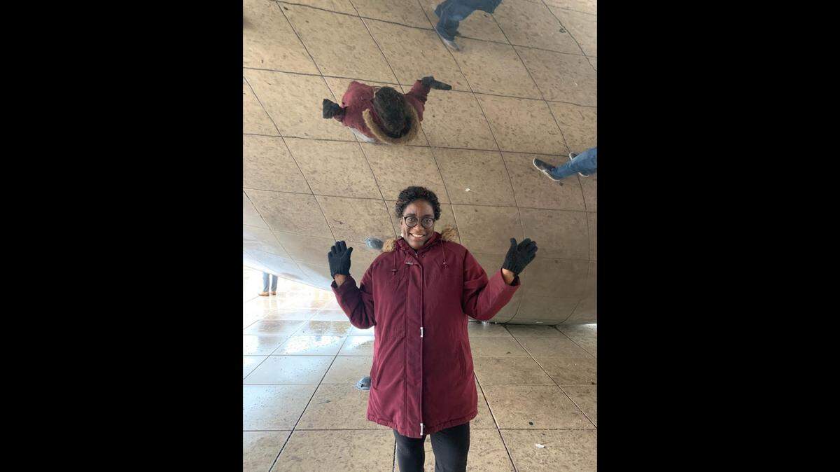 Camille Johnson at The Bean located in Chicago’s Millennium Park. Johnson, who co-founded an anti-violence initiative in Kansas City, died on Feb. 18. She was 45 years old.