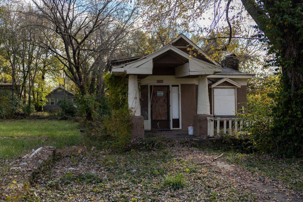This house at 3807 East 68th St. is among those owned by the Land Bank of Kansas City.