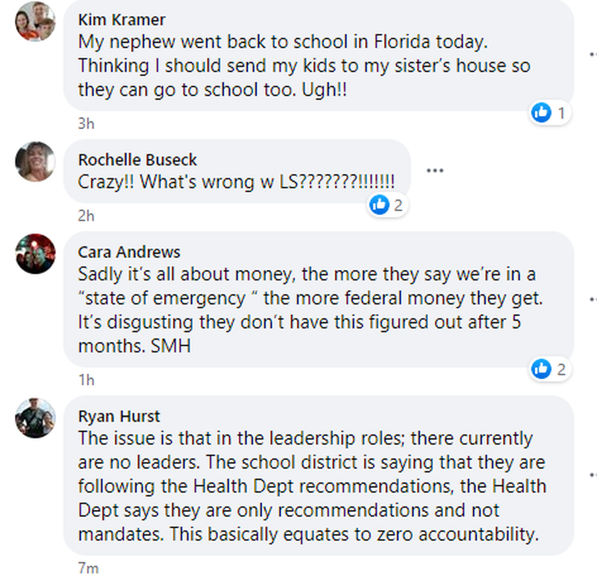 Lee’s Summit parents post on Facebook parent group “Open Our Schools.”