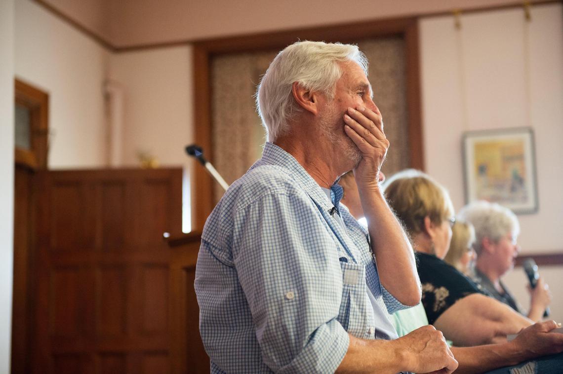 Gary Nolan, from Aptos, California, choked up after he read a letter his uncle wrote to the New York Foundling Hospital in 1933.