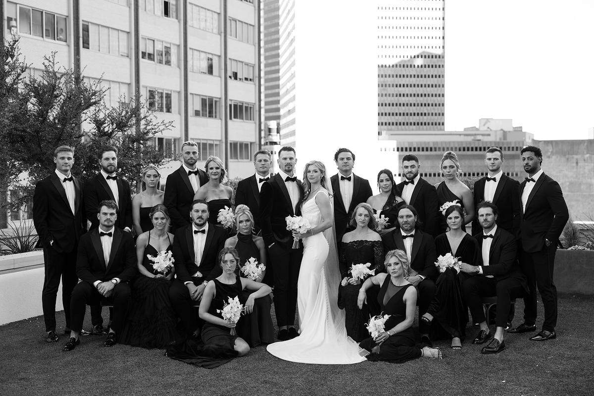 The wedding party included a number of players in the Royals organization.