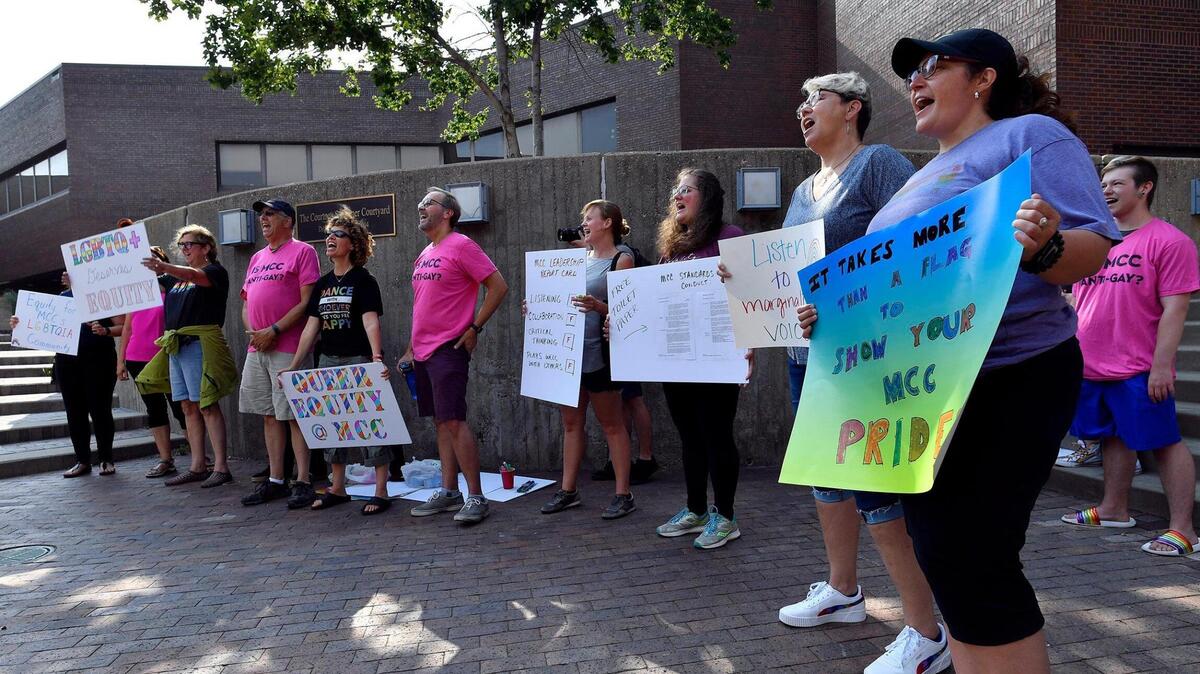 Faculty members and students at Metropolitan Community College-Penn Valley, held a rally Thursday on campus to voice their opposition to part of a proposed conduct policy that would require faculty to disclose any relationship with a student. They acknowledged that a non-fraternization policy is needed, but the policy being put in place is too broad and reaches into people’s privacy when it really doesn’t need to. Members of the LGBTQ+ community said they worry that such a disclosure could ‘out’ someone.