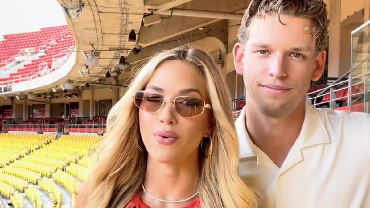 Gracie Hunt and her fiance, Derek Green, are giving away two World Cup tickets. They filmed the announcement at GEHA Field at Arrowhead Stadium where the matches in Kansas City will be played.