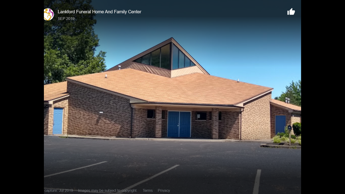 Police in Indiana found decomposing bodies and human remains at the Lankford Funeral Home and Family Center, pictured above, in Jeffersonville.