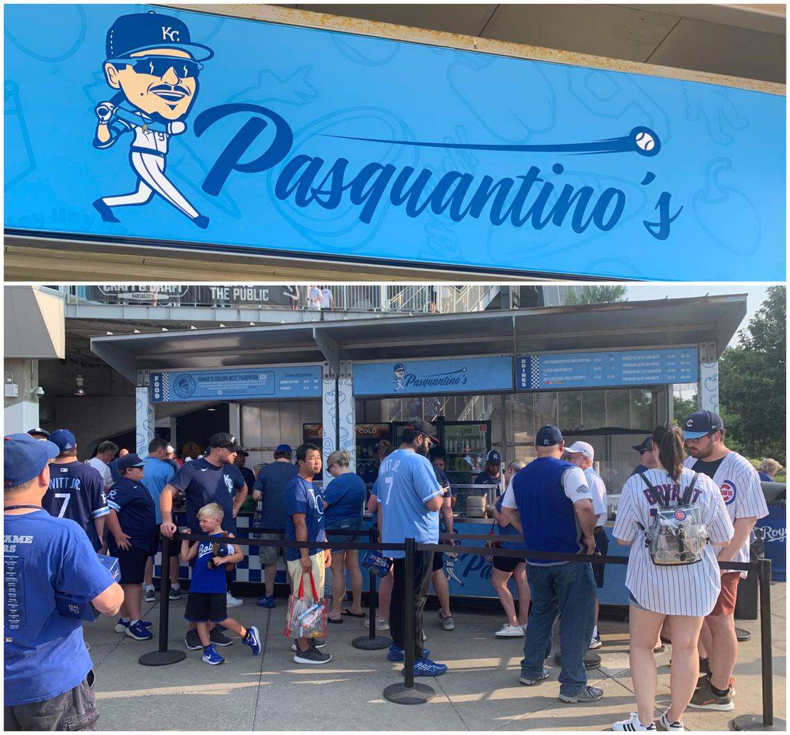 A look at the Pasquantino’s stand at Kauffman Stadium in Kansas City on Friday, July 26, 2024.