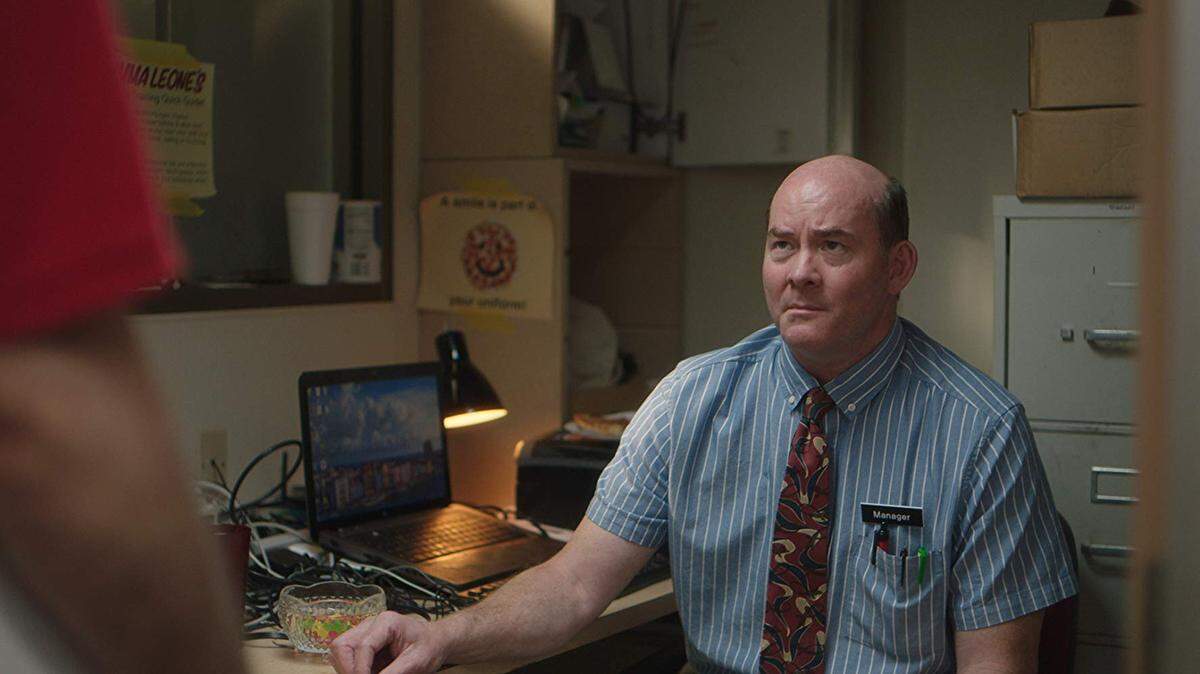 David Koechner may be a nice guy, but he plays one of his typical roles, a jerk boss, in “All Creatures Here Below.”