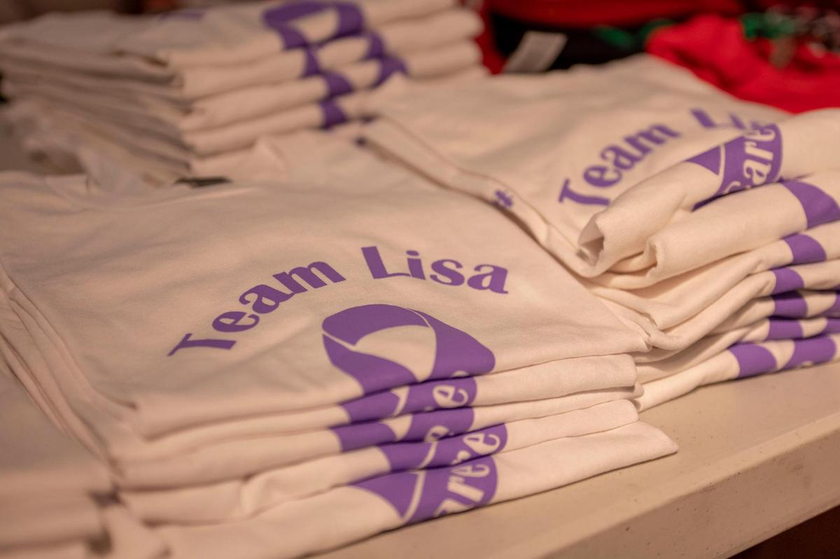 T-shirts were sold during a fundraiser for Lisa Sidenstick at Guadalupe Centers in Kansas City. Members of the Kansas City Police Department and West Side residents came out to support Sidenstick’s family.
