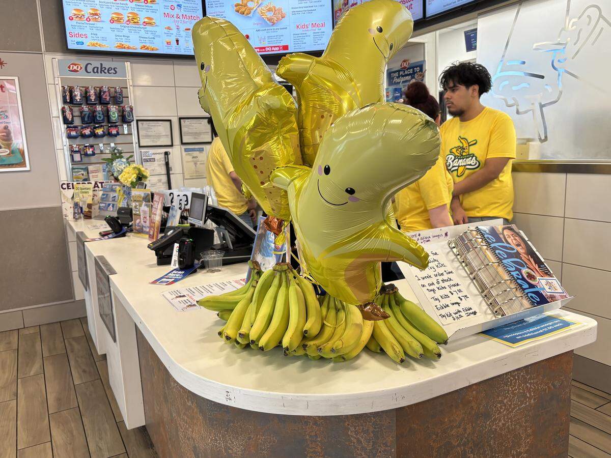 Four players from the Savannah Bananas met with fans inside the Dairy Queen at 5381 N. Antioch Road on Friday, May 29, 2026, ahead of two sold-out games at Kauffman Stadium.