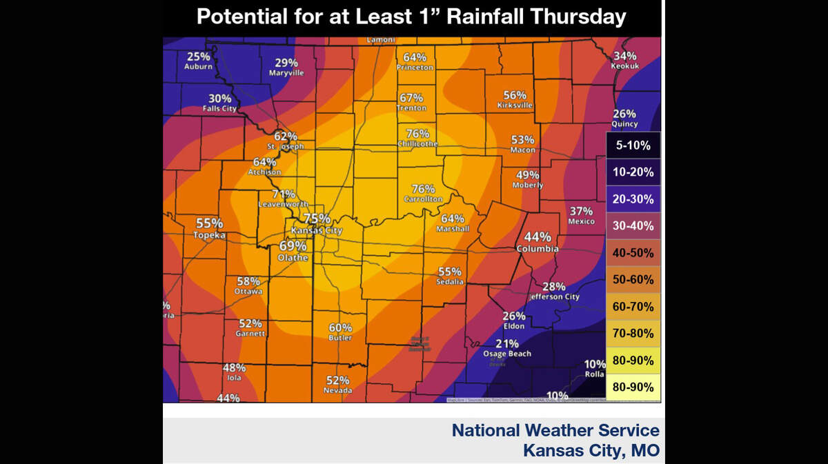 Soaking rains hit Kansas City; storms possible Thursday | Kansas City Star