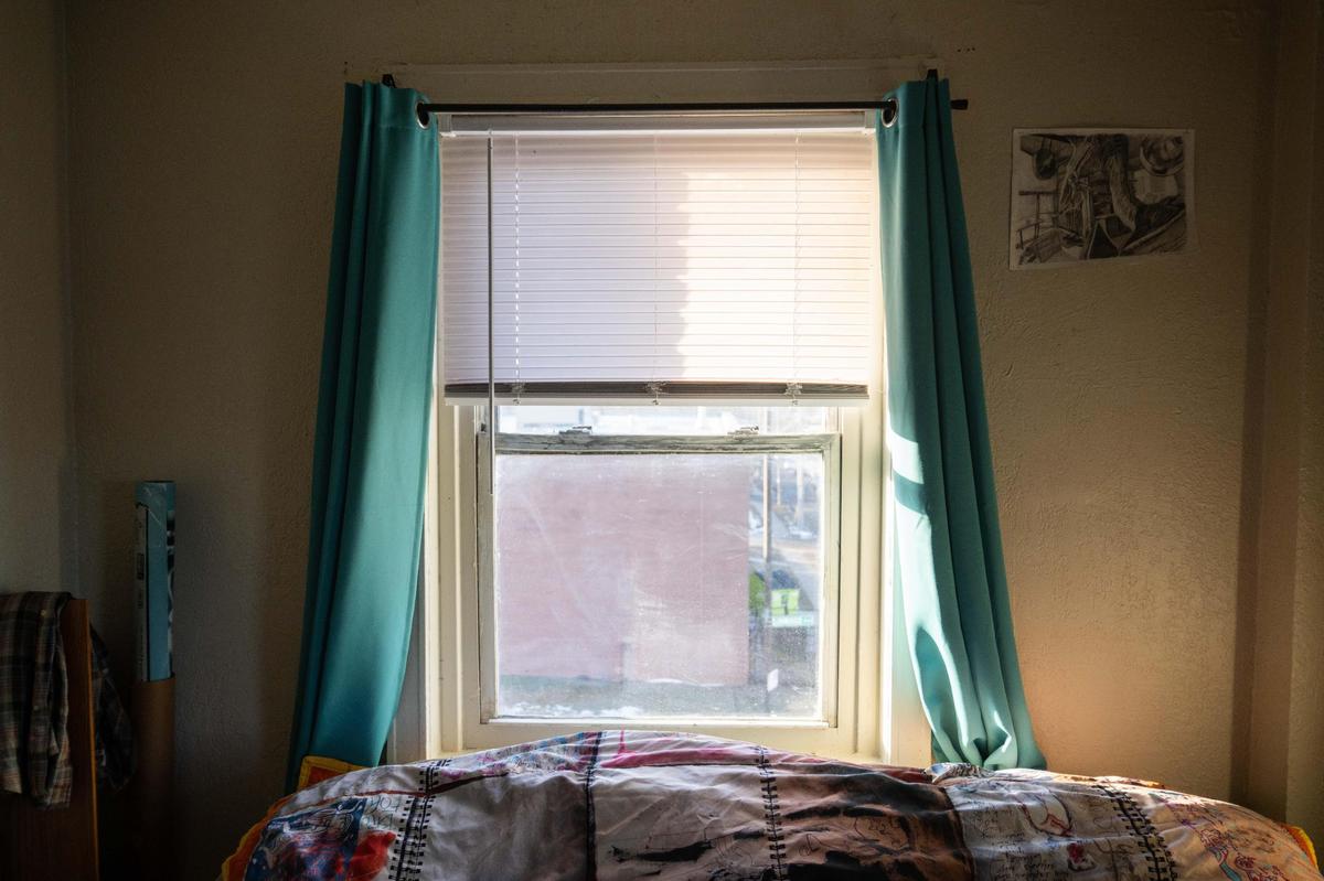 Jennifer’s bedroom at Mayfair Apartments in Kansas City on Tuesday, Jan. 28, 2025.
