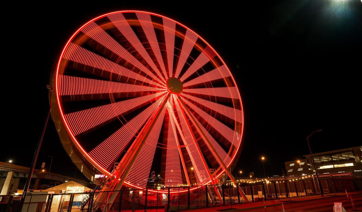 Much of the downtown skyline was lit red in honor of the AFC Champion Chiefs on Wednesday, Jan. 31, 2024, in Kansas City.