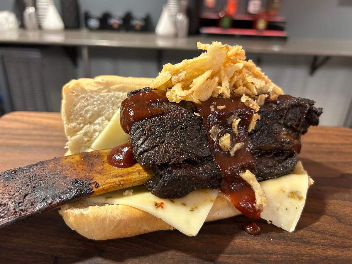 The bone-in rib sandwich is a new Arrowhead Stadium concessions item.