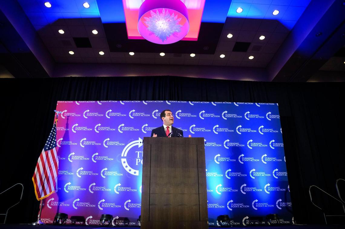 Kansas Attorney General Derek Schmidt spoke at the Turning Point Action “Unite & Win” rally Sunday at the Olathe Conference Center, Embassy Suites.