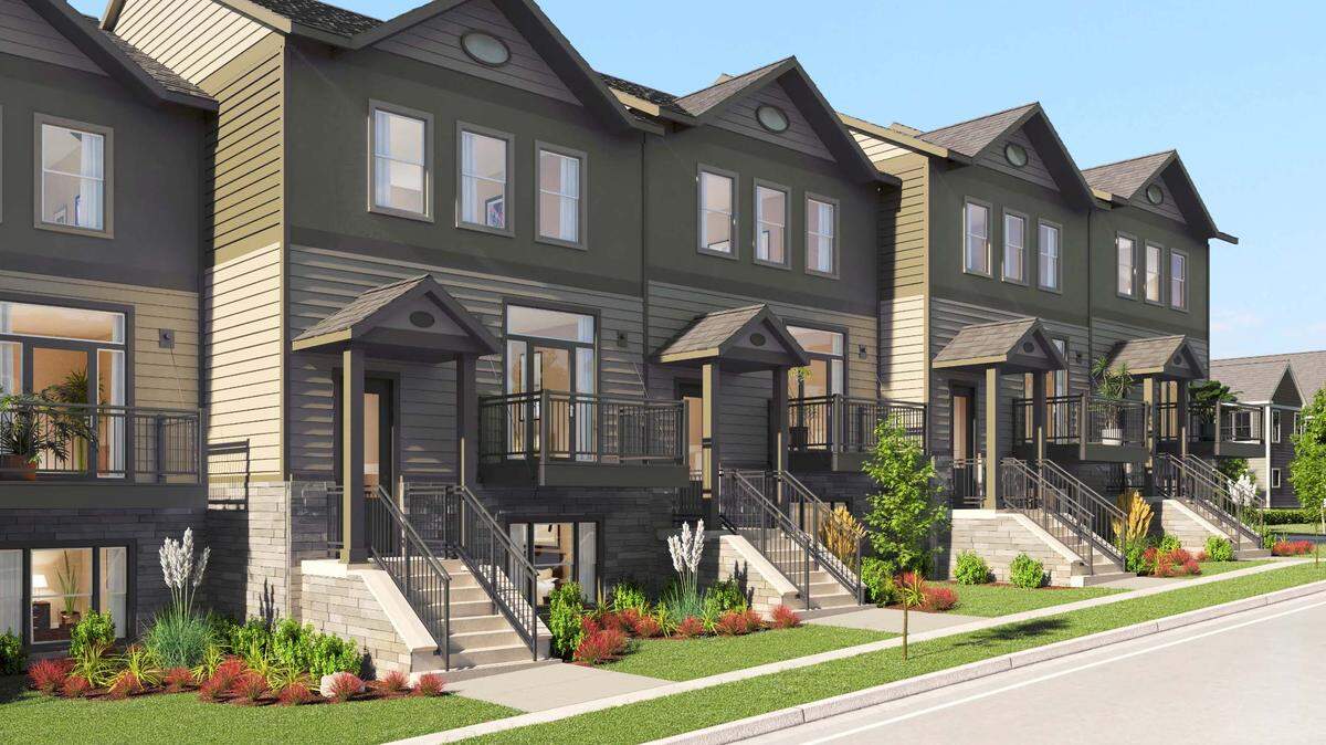 A rendering of the future Westminster Reserve luxury townhomes in Hyde Park, which will take the place of an historic church that was demolished in 2021 after falling into disrepair.