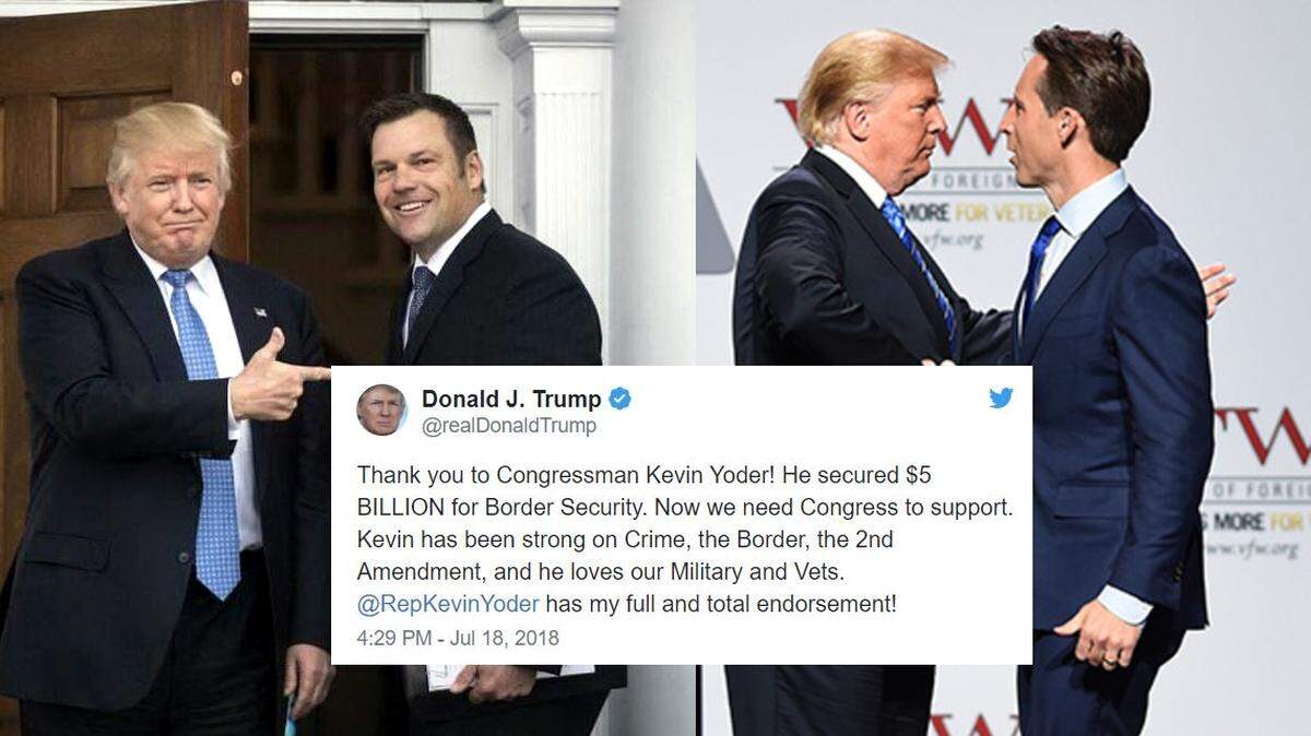Republicans Josh Hawley, Kris Kobach and Kevin Yoder face a dilemma.