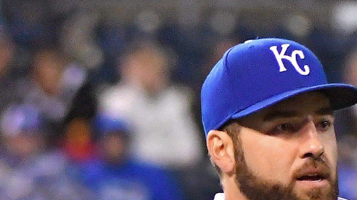 Royals starting pitcher Nathan Karns tosses a grounder to first for an out on Chicago White Sox's Leury Garcia in the fifth inning on May 3 at Kauffman Stadium.
