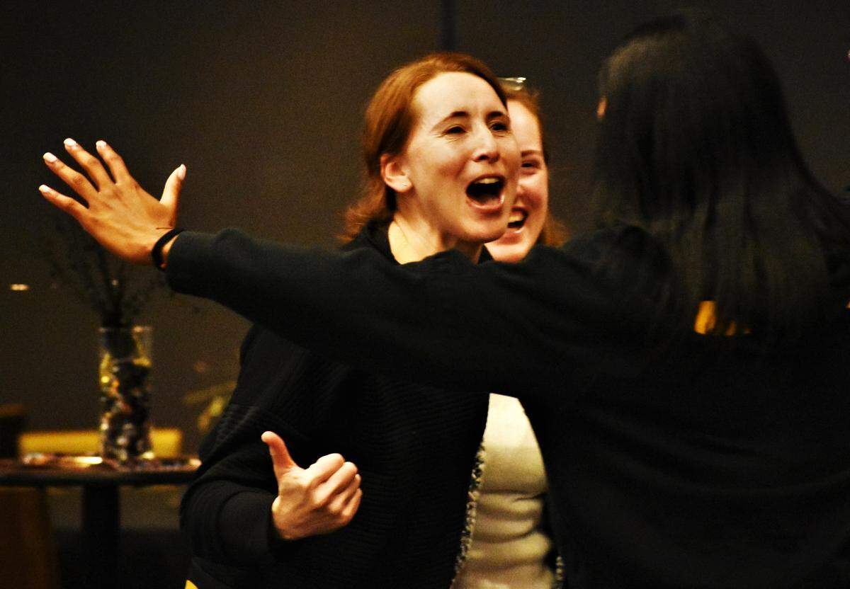 It was smiles all around at the Missouri Tigers volleyball team’s watch party on Sunday, as the squad and its coaching staff learned they’d secured an NCAA Tournament berth.