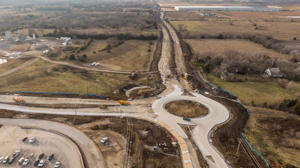 Some residents of Johnson and Douglas Counties say the Mid-America Regional Council (MARC) shouldn’t have a say in planning for upgrades to the roads like West 103rd Street near Ad Astra Enterprise Park shown here in January near the construction site of Panasonic’s new $4 billion lithium-ion battery manufacturing plant in De Soto.