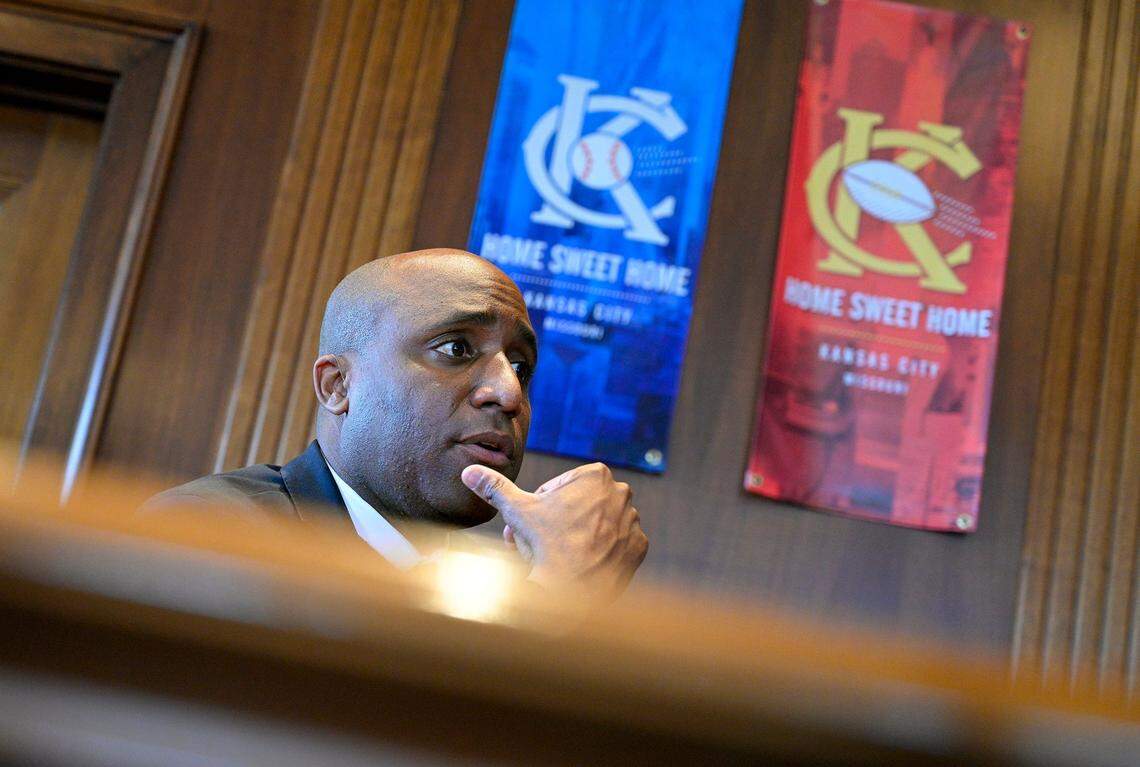 In this file photo. Mayor Quinton Lucas meets with The Star on Wednesday, Nov. 17, 2021. Lucas and other Kansas City elected leaders have promised to provide support for the residents of Parade Park, a 510-unit housing cooperative that has fallen into disrepair.