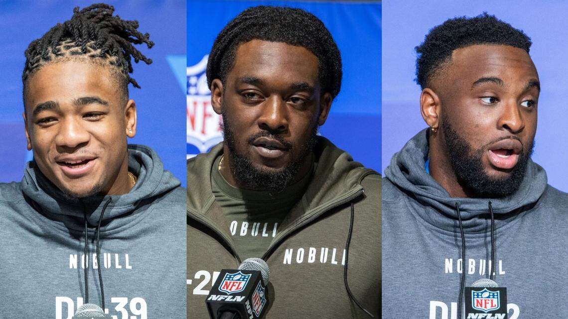 This week’s NFL Scouting Combine is bringing guys like Mizzou’s Isaiah McGuire, from left, Kansas’ Lonnie Phelps and K-State’s Felix Anudike-Uzomah one step closer to living out their pro-football dreams.