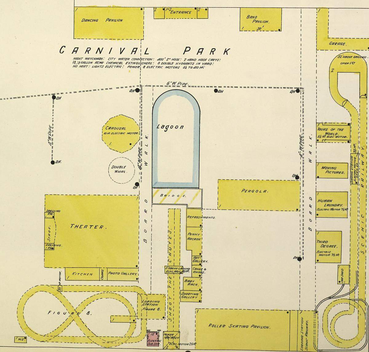 Sanborn map of Carnival Park, 1907