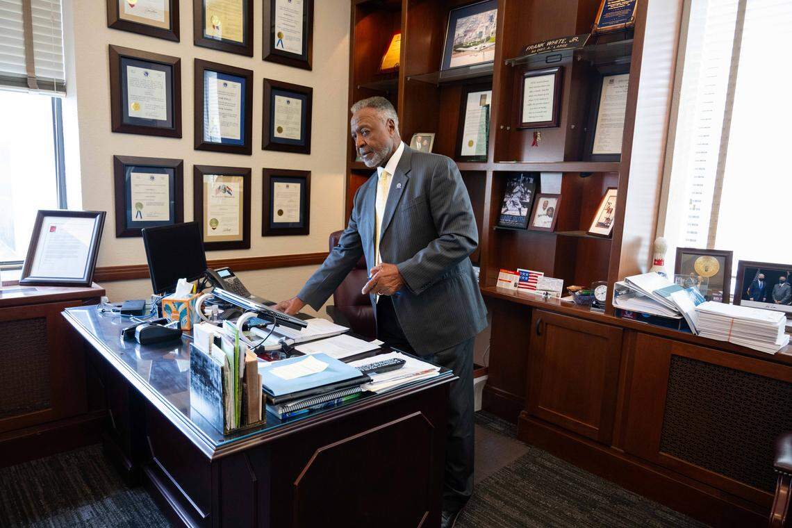 Jackson County Executive Frank White Jr. in his office on Wednesday, Sep. 24, 2025, in Kansas City. Jackson County residents will decide Tuesday, Sept. 30, on whether to recall White Jr.