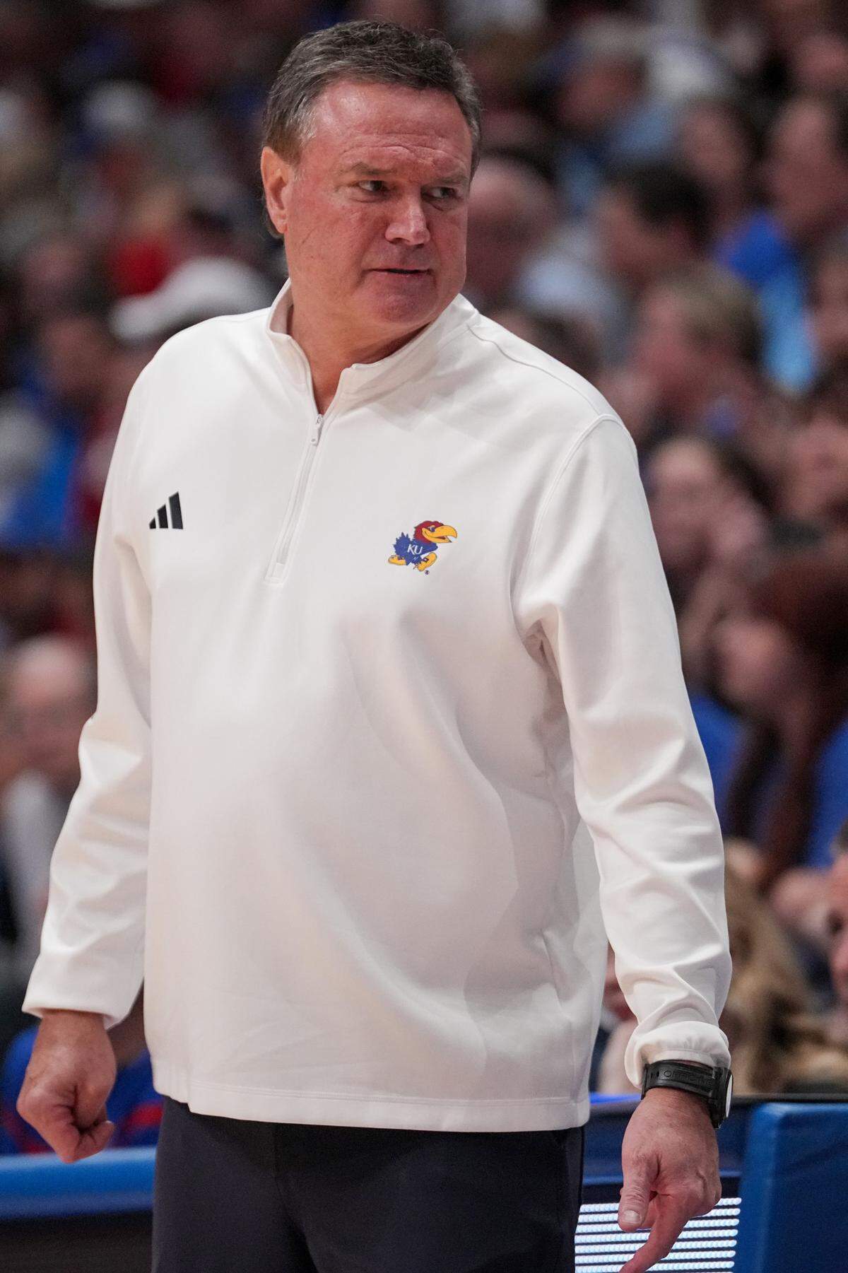 Kansas head coach Bill Self led his No. 1 Jayhawks to a 4-0 record entering Tuesday night’s game against UNCW.