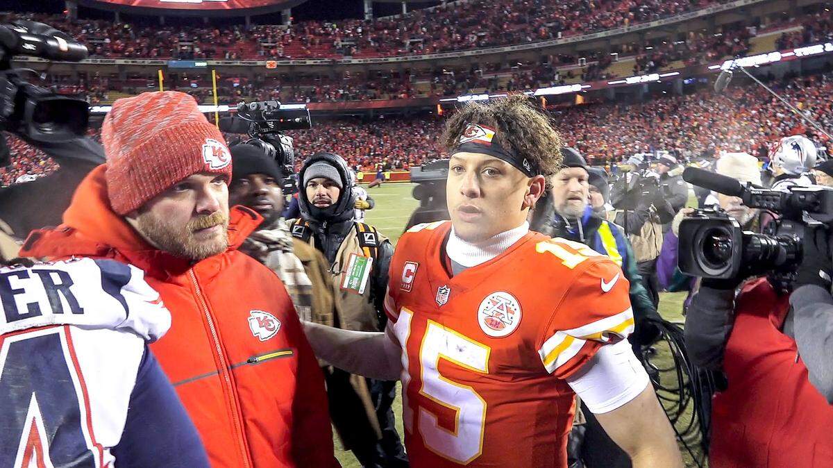 Kansas City Chiefs quarterback Patrick Mahomes left the field after the Chiefs lost to the New England Patriots 37-31 in the AFC Championship Game in 2019 at Arrowhead Stadium.
