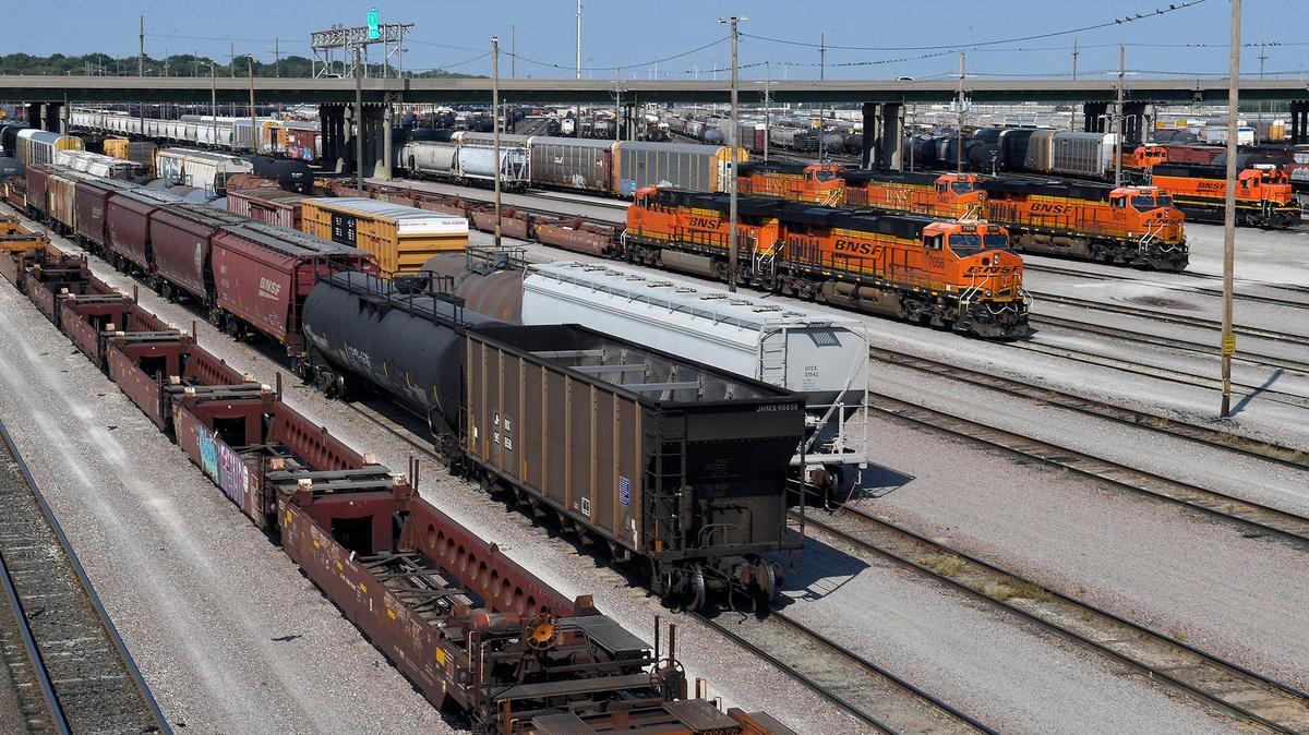 The Argentine rail yard in Kansas City, Kan., is one of the largest classification yards in the country. Freight trains carrying multiple commodities bound for multiple destinations over long distances are separated into individual railcars and re-sorted into new trains at classification yards to get all the cars headed where they need to go.