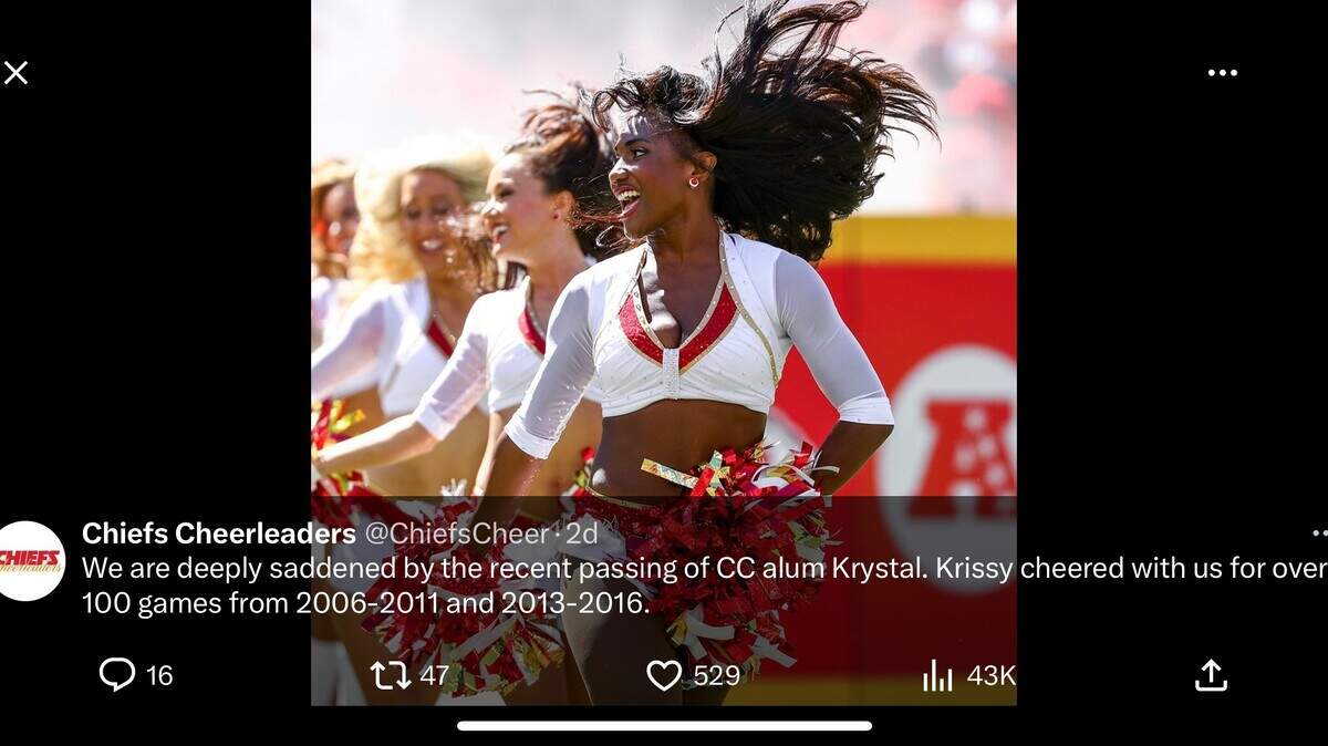 Krystal Anderson during her days as a Chiefs cheerleader
